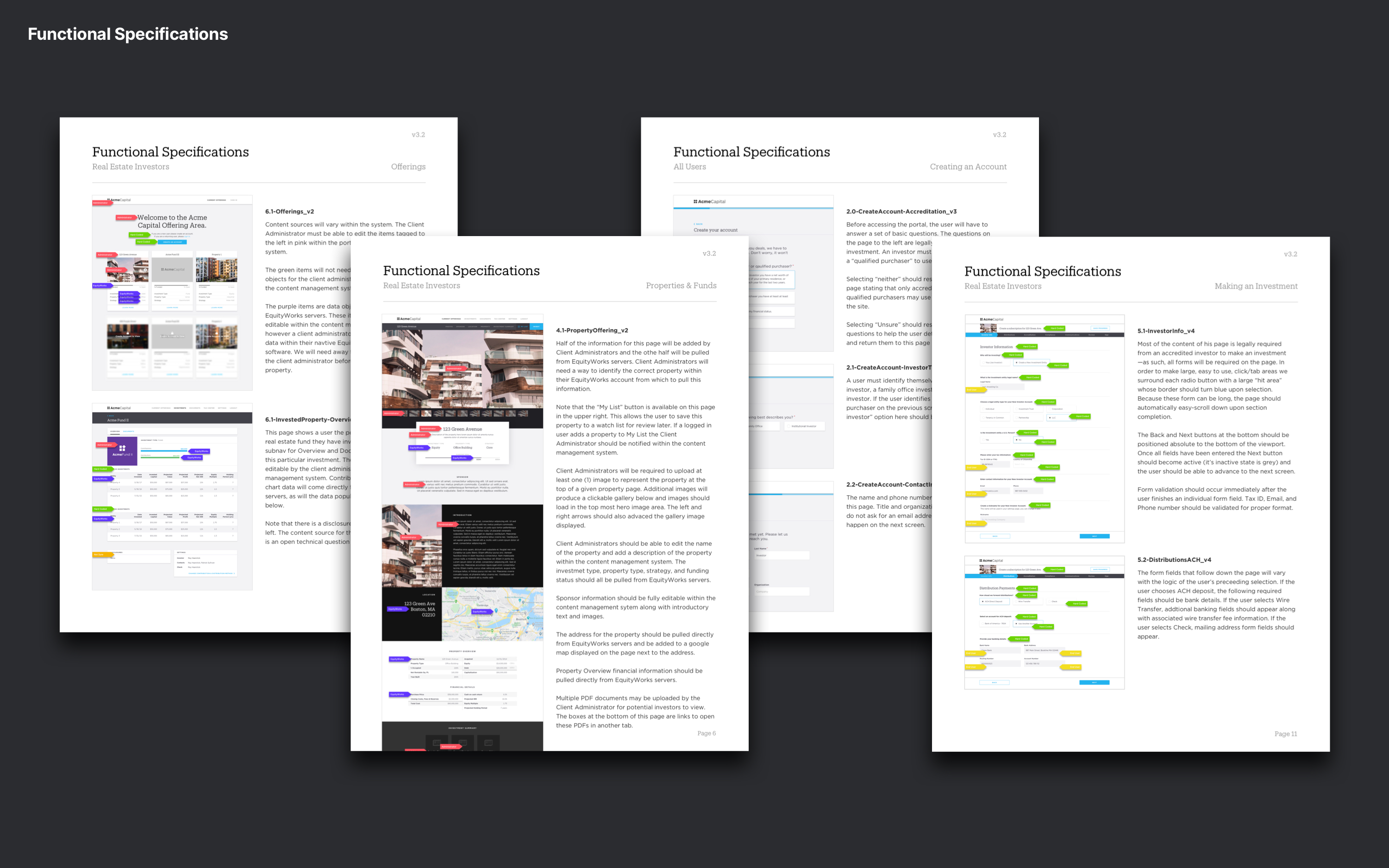 Relevant web app functional requirements documents